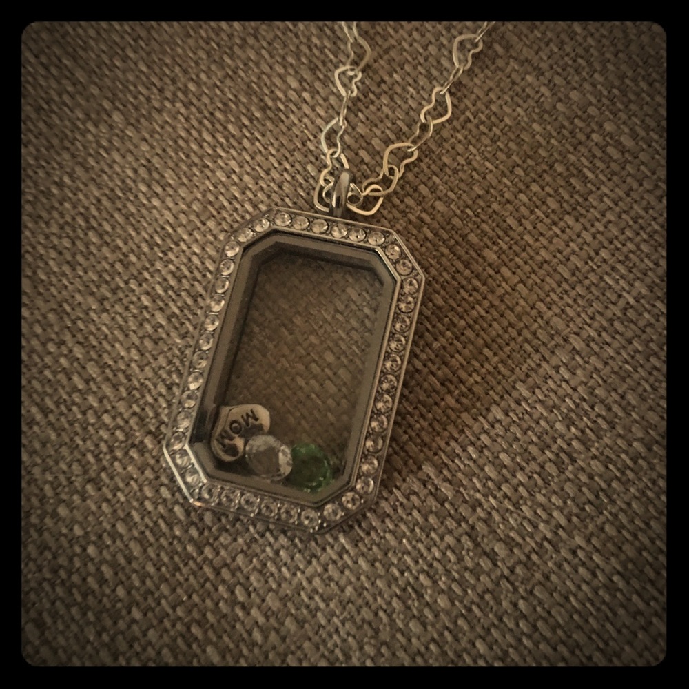 Origami Owl Necklace with Charms